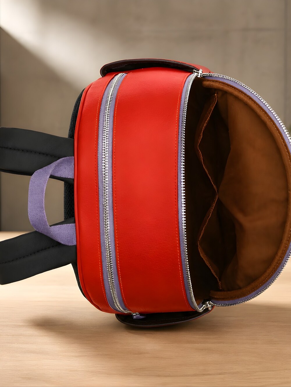 Coach Court Backpack in Colorblock,  in Light Violet/Electric Coral Color 2020's - Picture 3 of 11